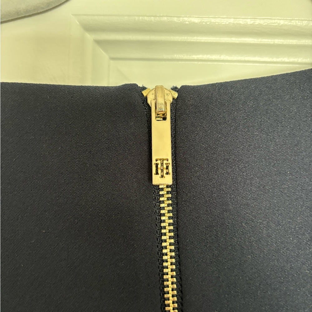 Tommy Hilfiger Navy Mini Dress with Ruffle Sleeves - Picture 5 of 5